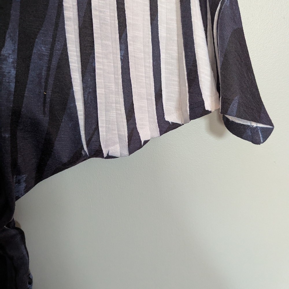 Vintage 90's Panhandle Slim Black and White Floral Blouse - Women's Small - Picture 5 of 8